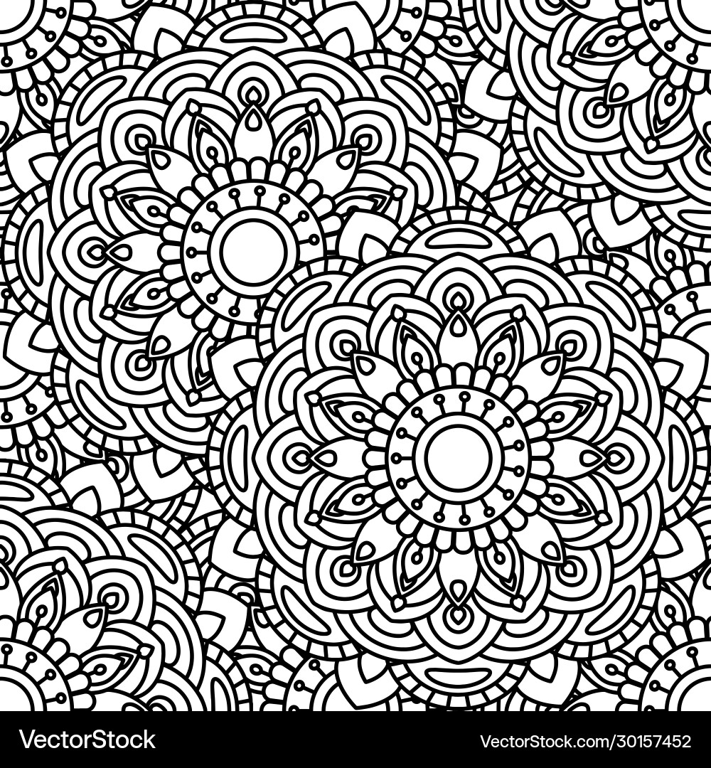 Ethnic Mandala Seamless Pattern Vector Image