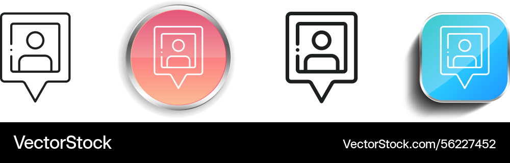 Locator icon thin linear regular and button style vector image