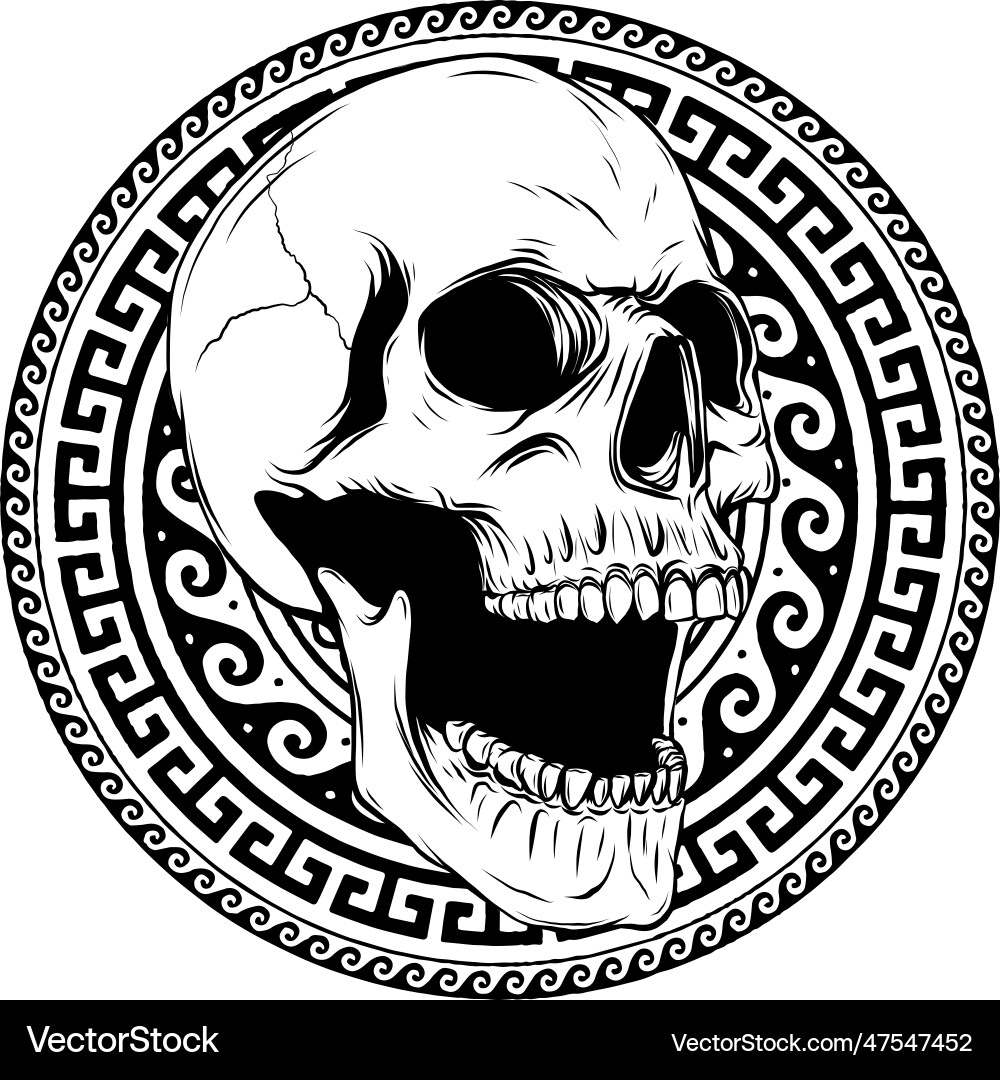 Outline human skull design Vector Image