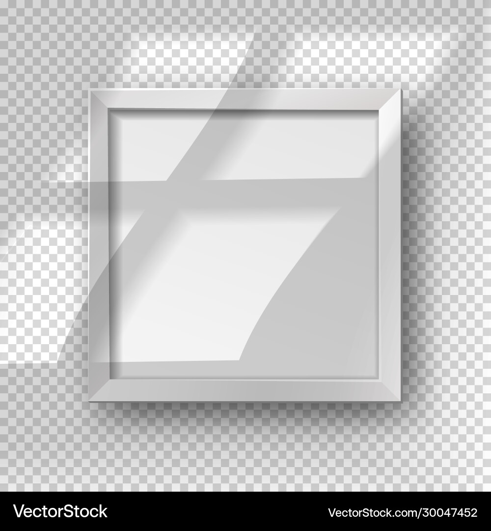 Realistic square empty picture frame with window Realistic square empty picture frame with window vector image