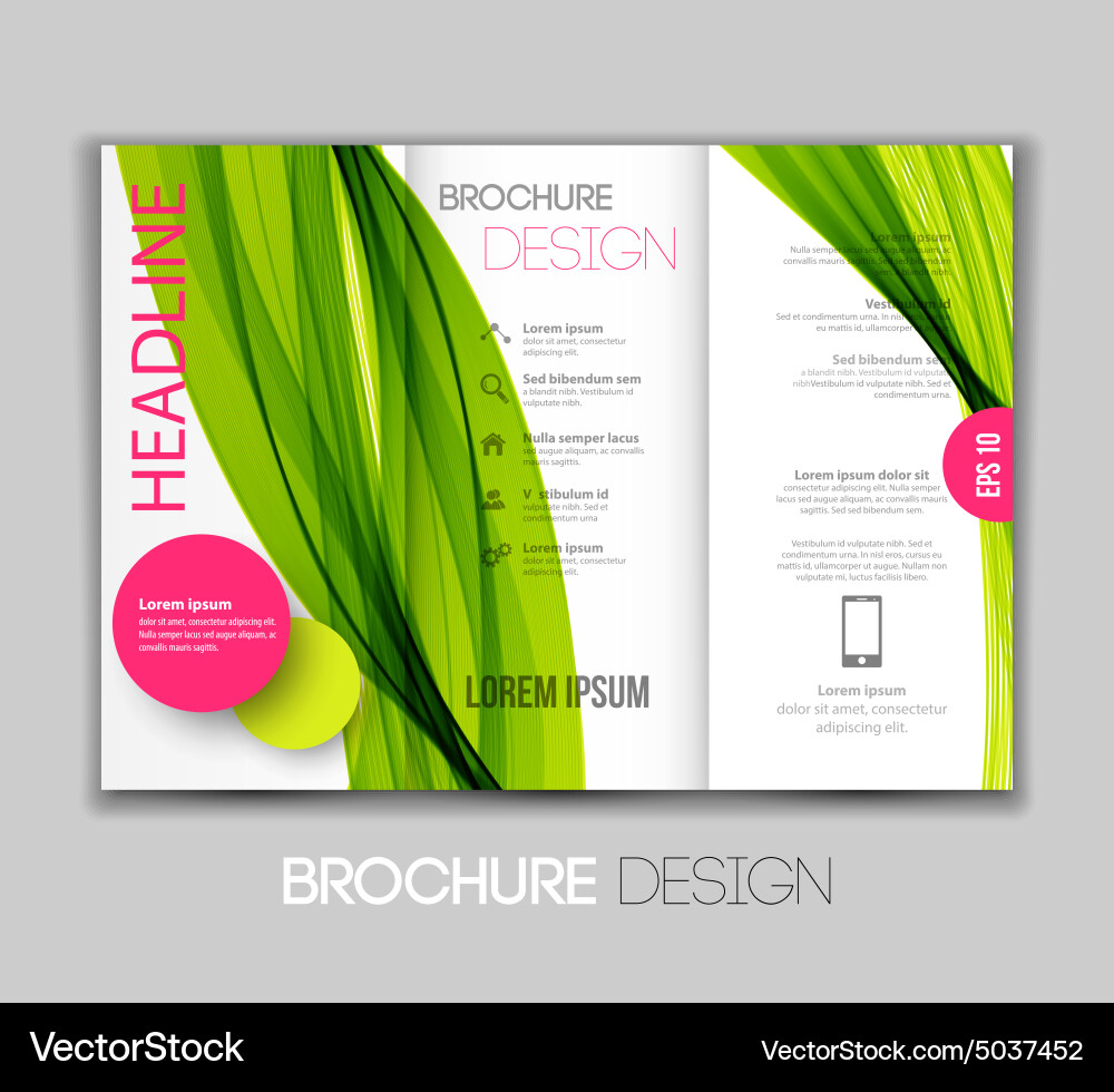 Template leaflet design with color lines vector image