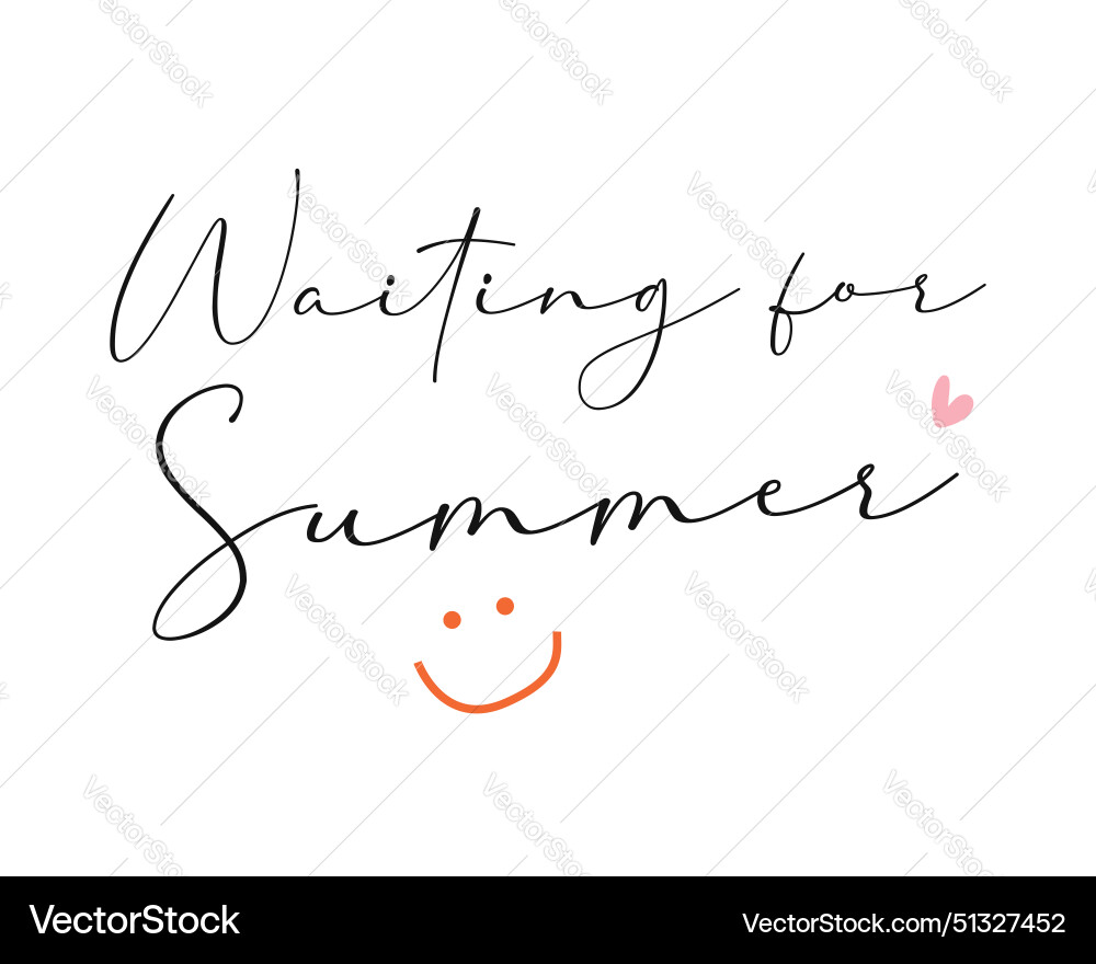 Warten auf Sommer Zitat Briefing Handschrift Kunst Warten auf Sommer Zitat Briefing Handschrift Kunst vektorbild