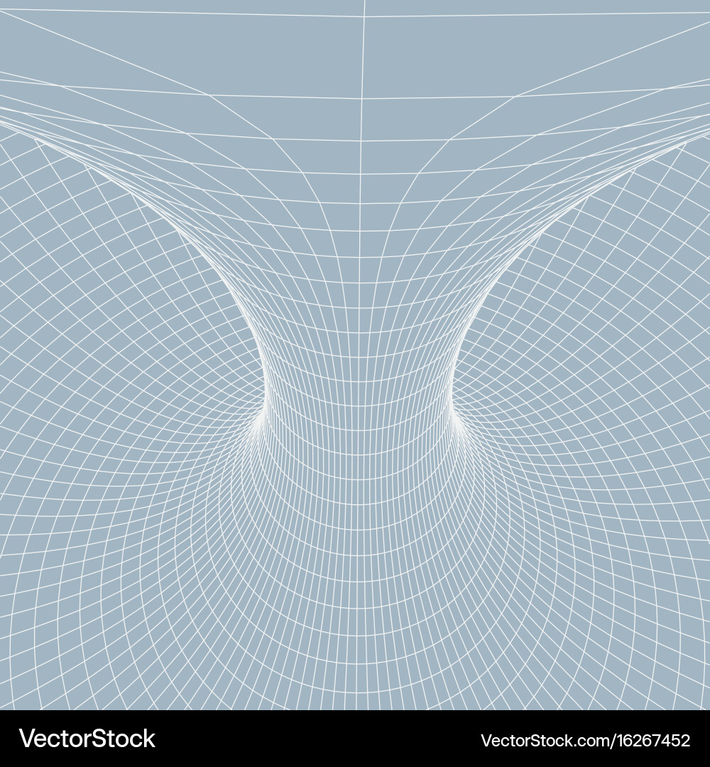 Wireframe torus with connected lines and dots vector image
