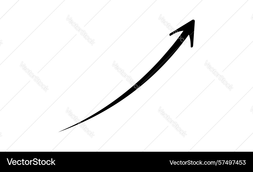 Black curved graph with arrow png file type vector image
