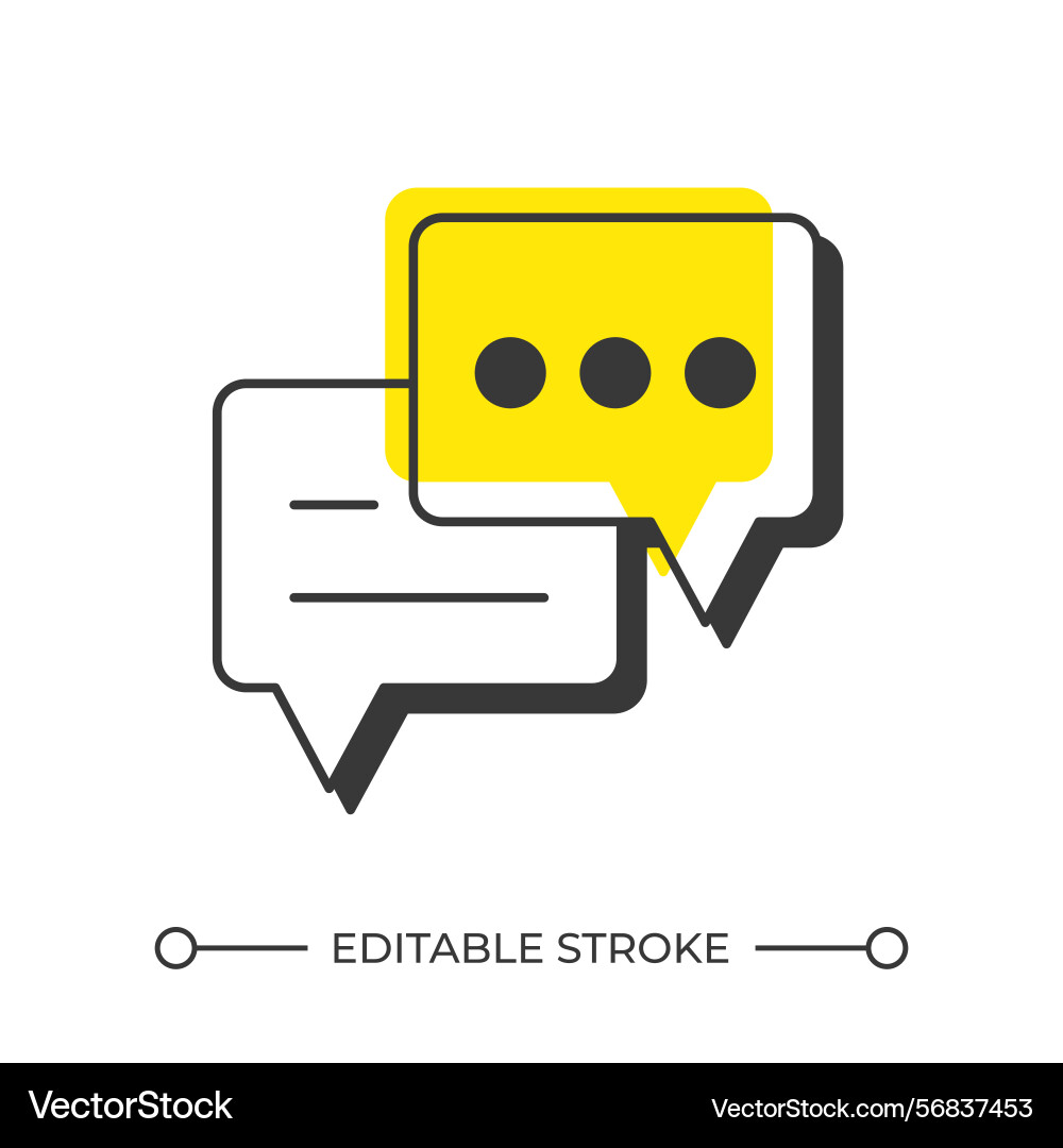 Chat bubbles offset shadow line icon Chat bubbles offset shadow line icon vector image
