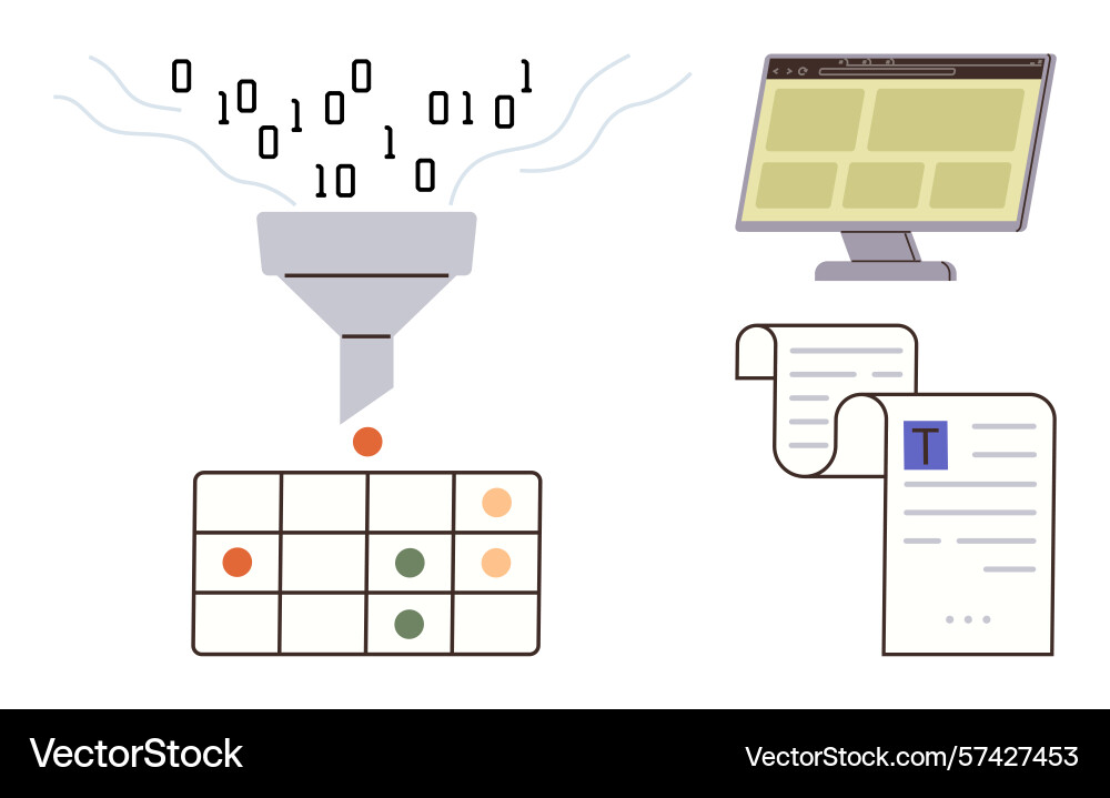 Datenfilterung und Verarbeitungsvisualisierung Datenfilterung und Verarbeitungsvisualisierung vektorbild