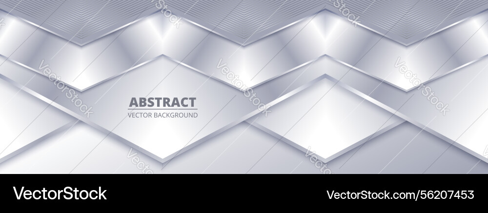 Geometric abstract background with silver gradient vector image