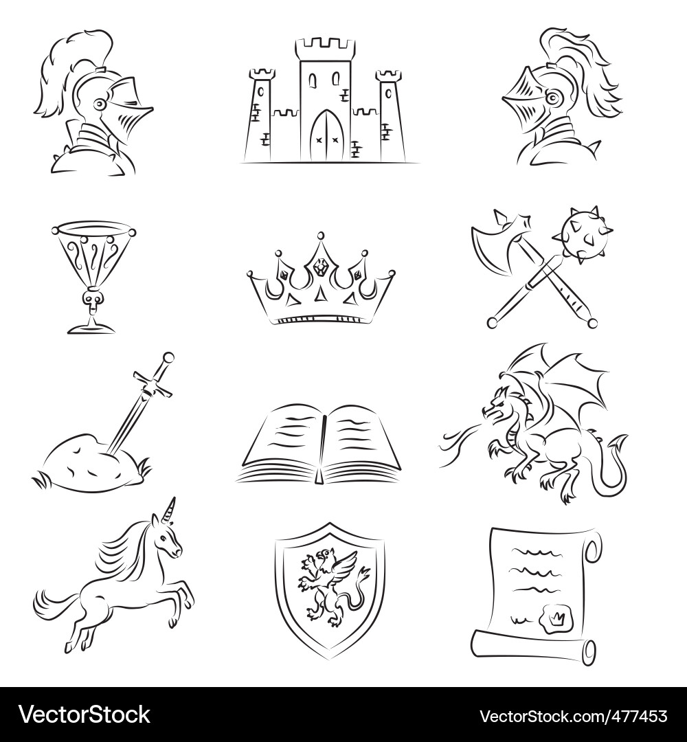 Medieval set Royalty Free Vector Image - VectorStock