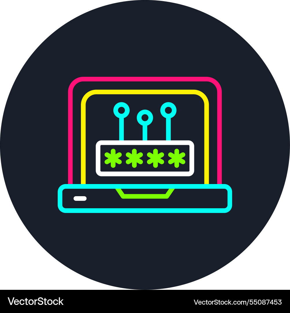 Password line multi color icon Vector Image
