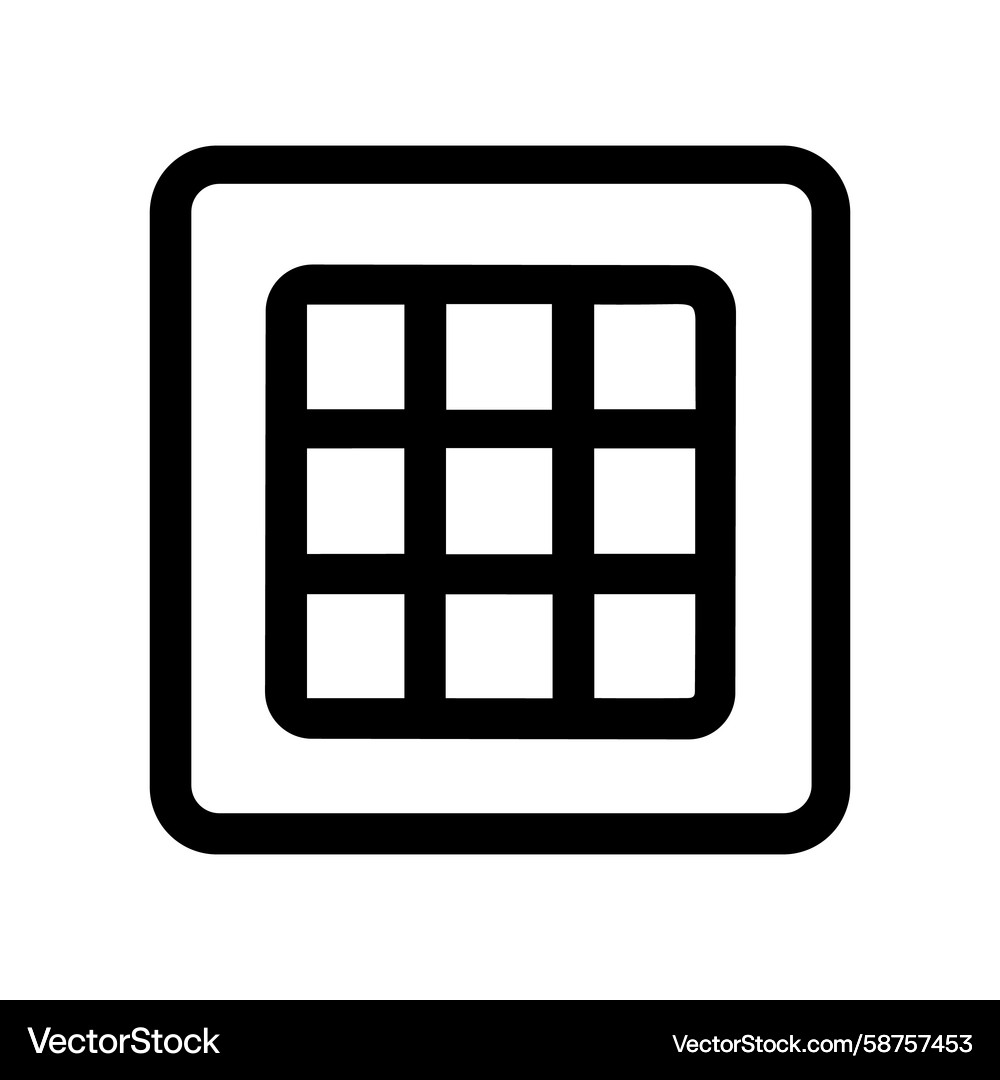 Rounded Square Grid Icon Vector Image