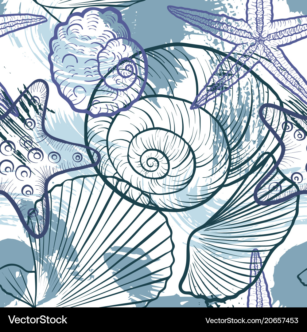 Seashell Pattern - Ocean Texture vector image
