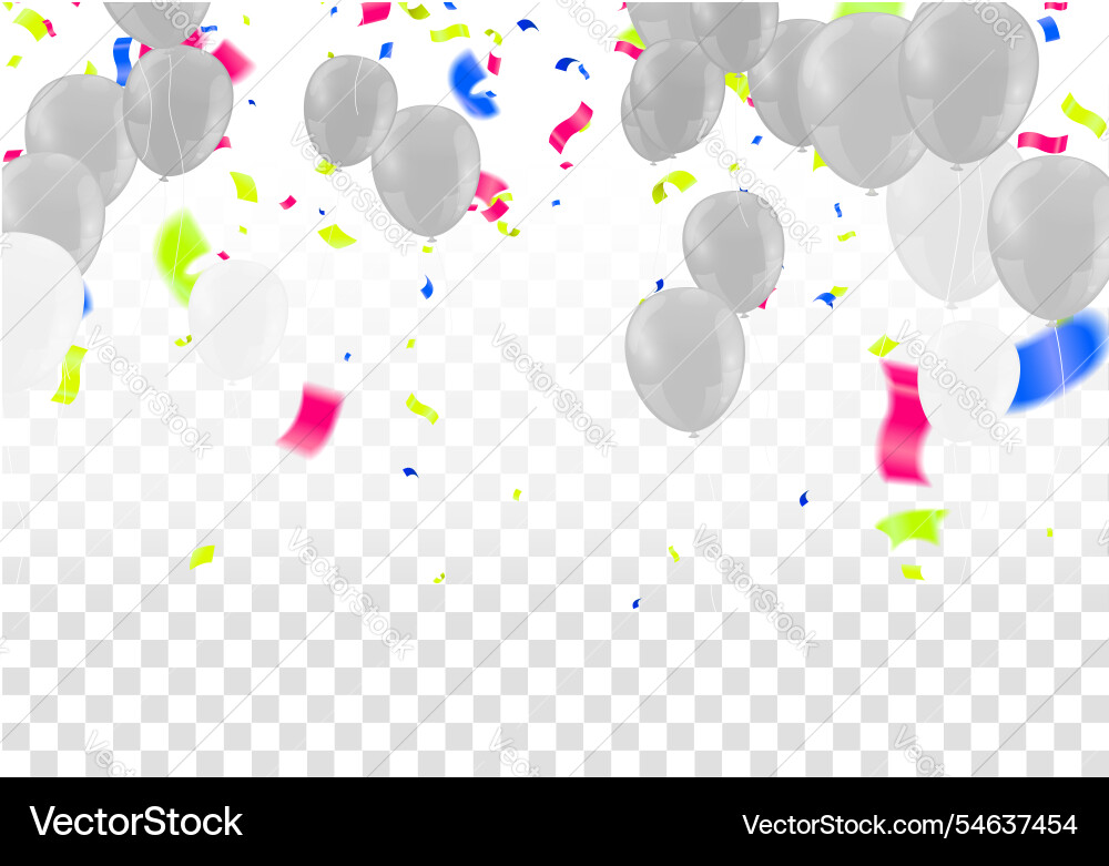 Celebration background with balloons and confetti Celebration background with balloons and confetti vector image
