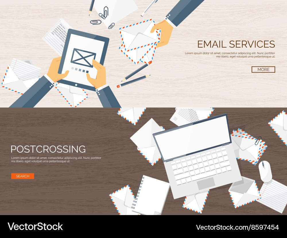 Flat background with envelope Vector Image