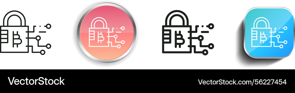 Lock icon thin linear regular and button style vector image