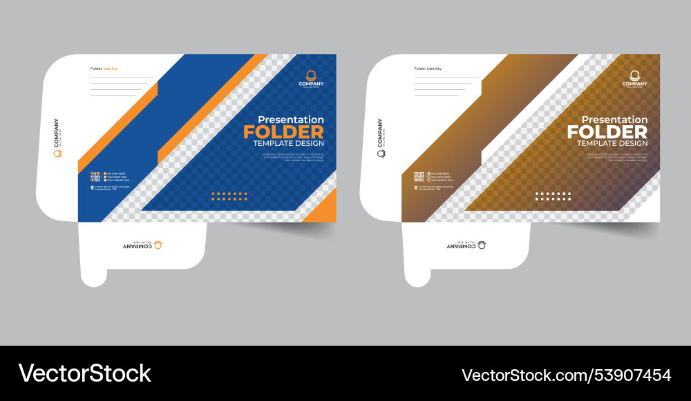 Modern presentation template design or file folder Vector Image