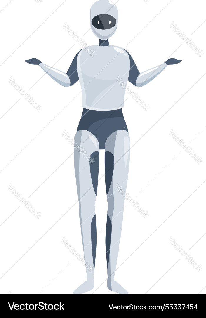 Modern robot showing puzzlement with open arms Modern robot showing puzzlement with open arms vector image