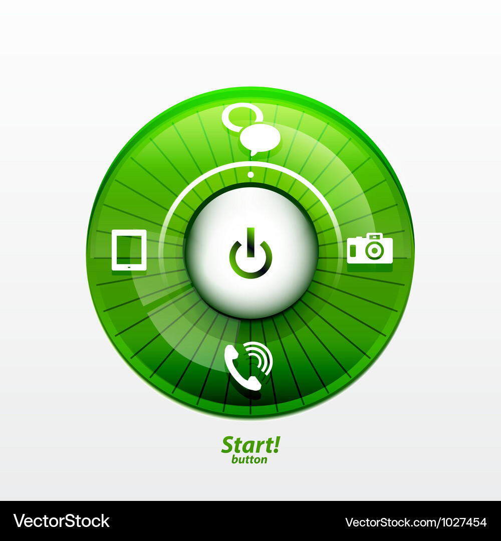 Power button with options Vector Image
