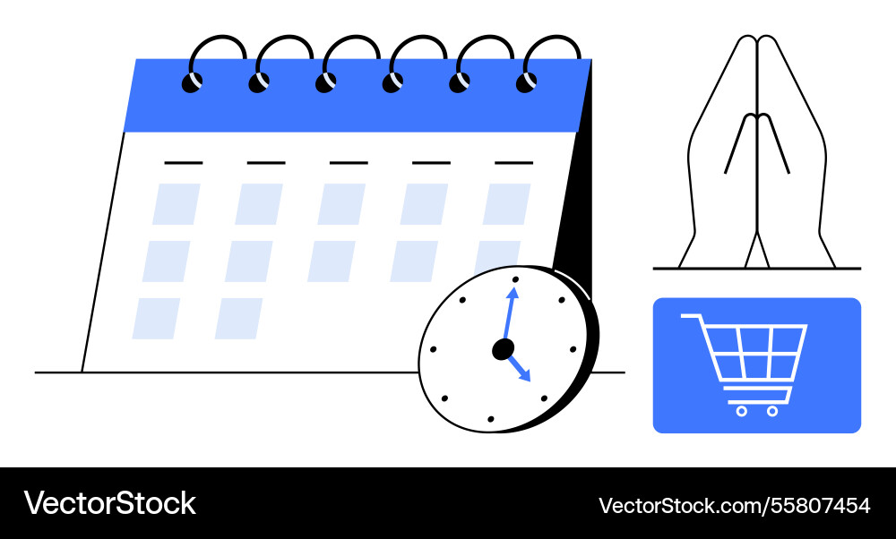 Scheduling time for commitments and shopping Scheduling time for commitments and shopping vector image