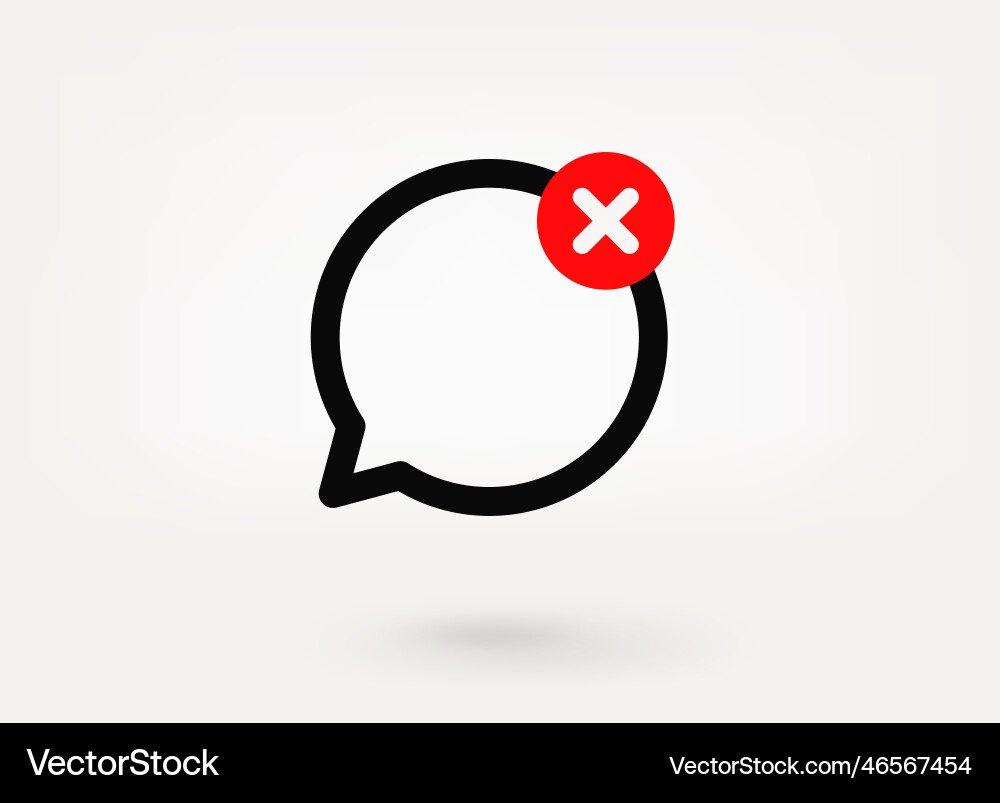 Speech cloud pictogram with copy space and ban Vector Image