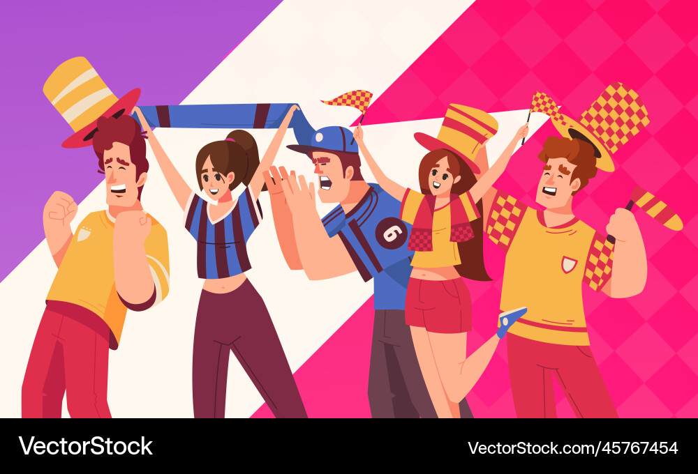 Sportfans Cartoon Sportfans Cartoon vektorbild