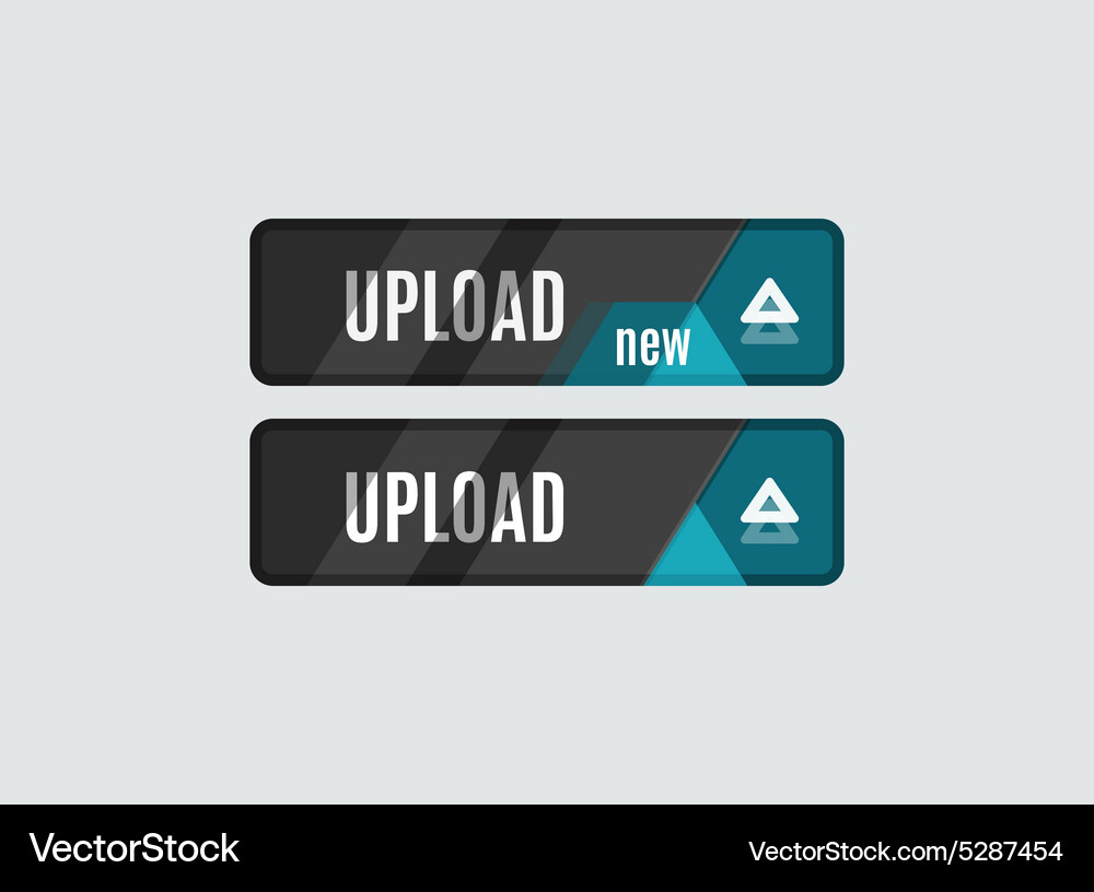 Upload button futuristic hi-tech ui design Vector Image