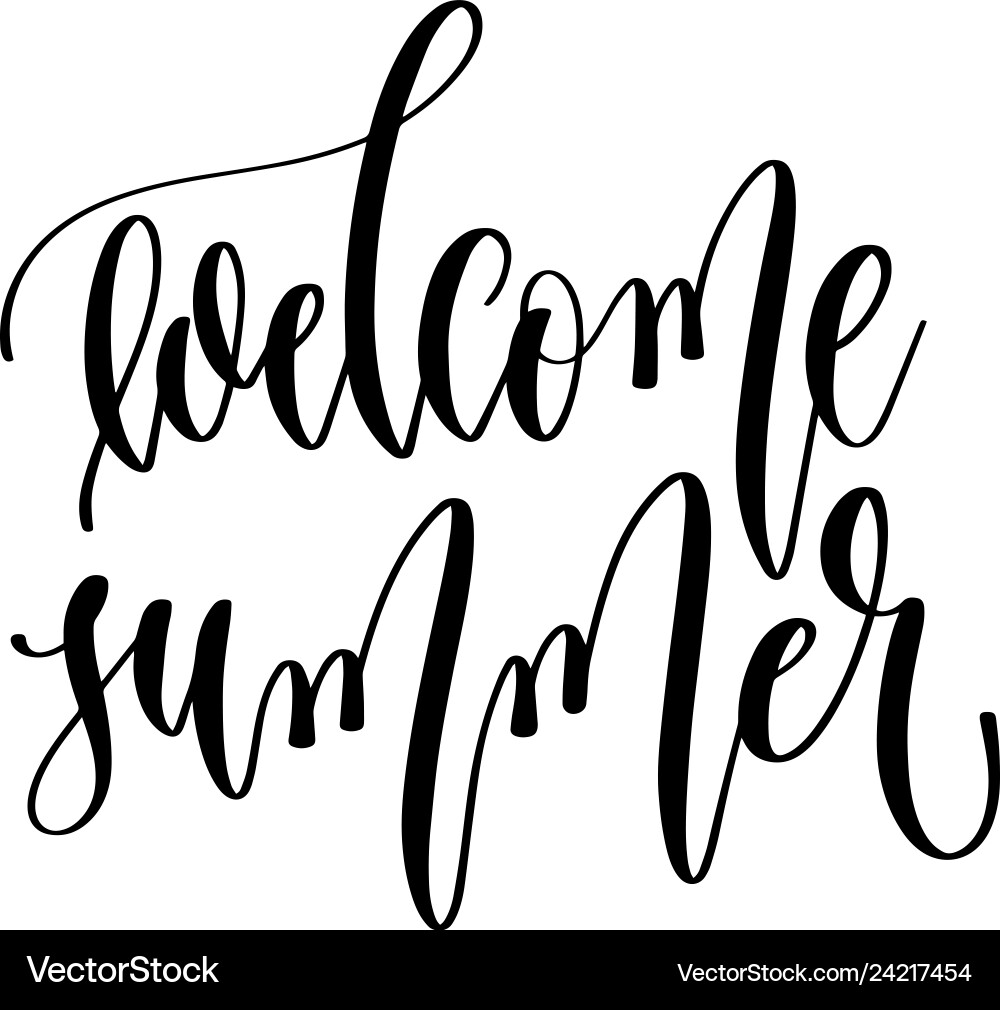 Willkommen Sommer - Handschrift Inschrifttext Willkommen Sommer - Handschrift Inschrifttext vektorbild