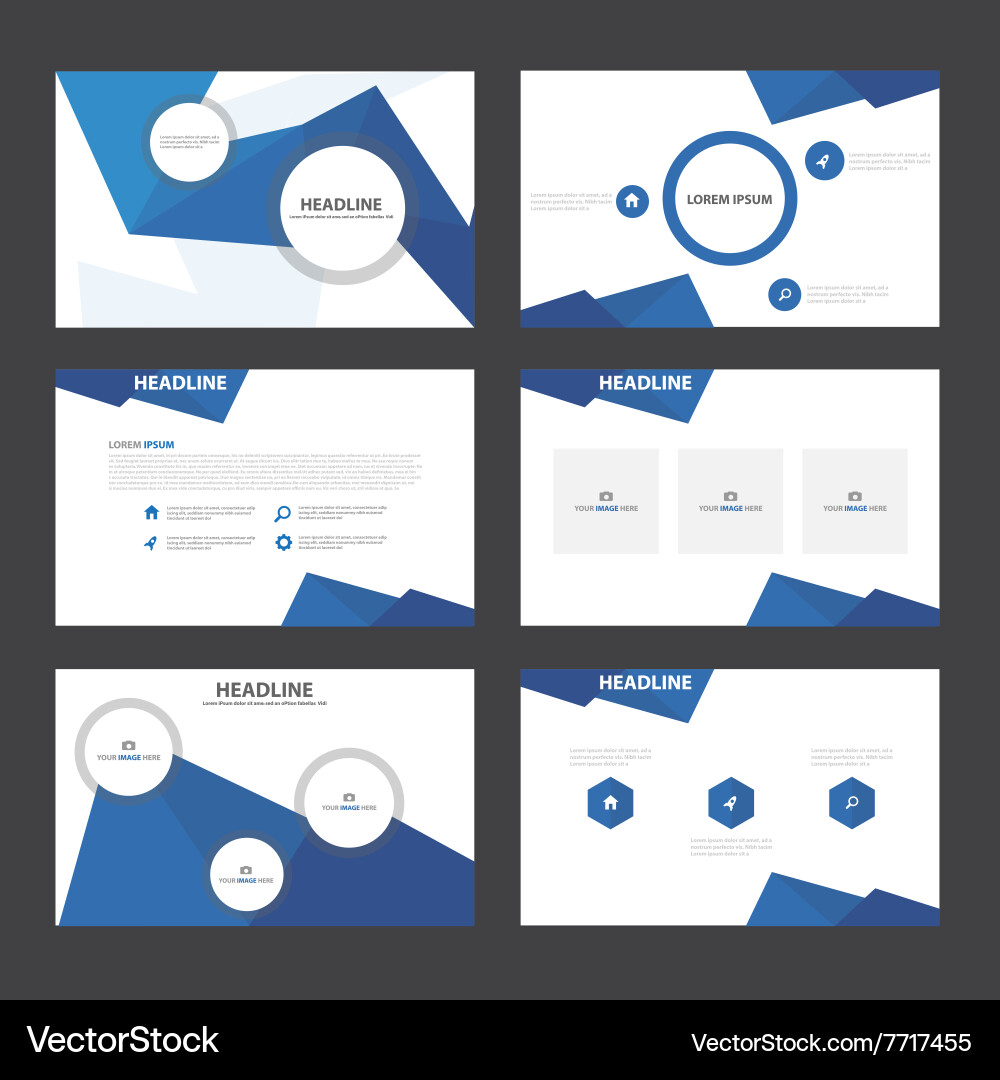 Blue polygon presentation templates infographic Vector Image