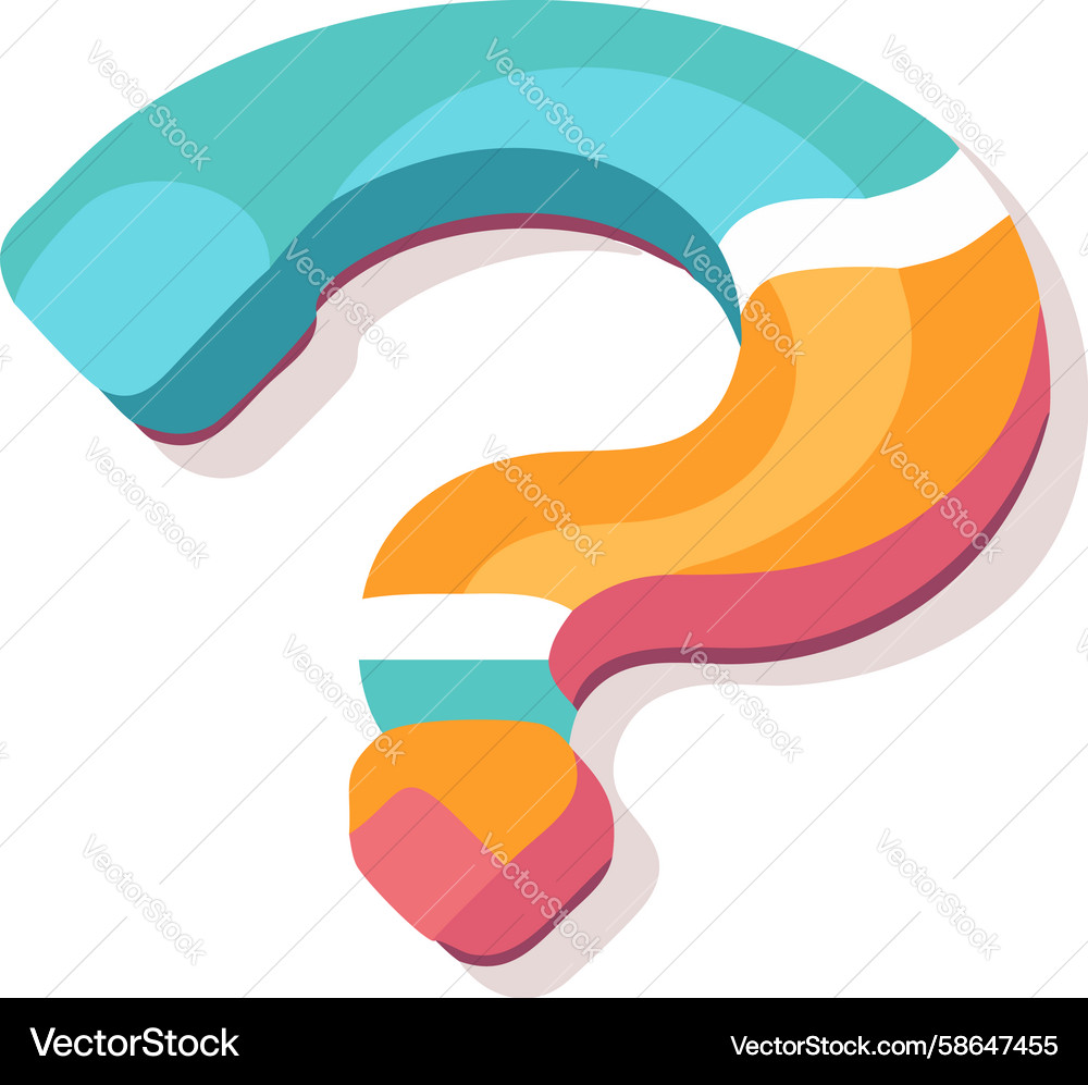 Colorful Gradient Question Mark Vector Image