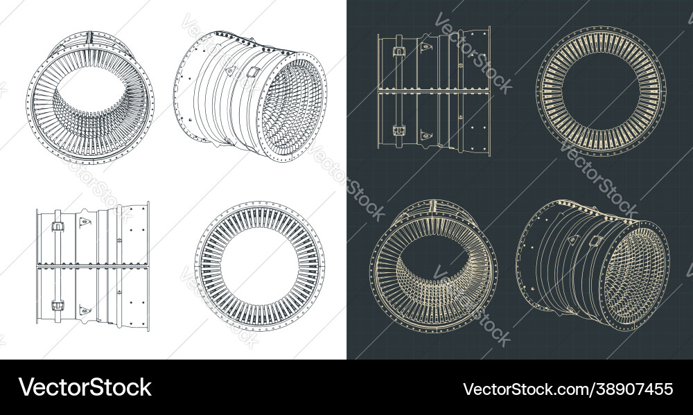 Compressor stator case from turbo jet Royalty Free Vector