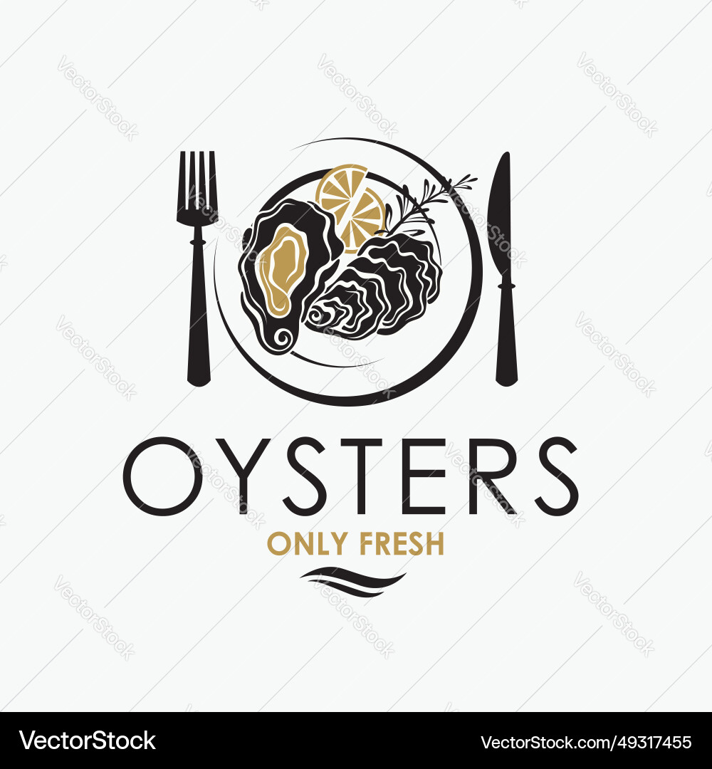 Oyster shell label Royalty Free Vector Image - VectorStock