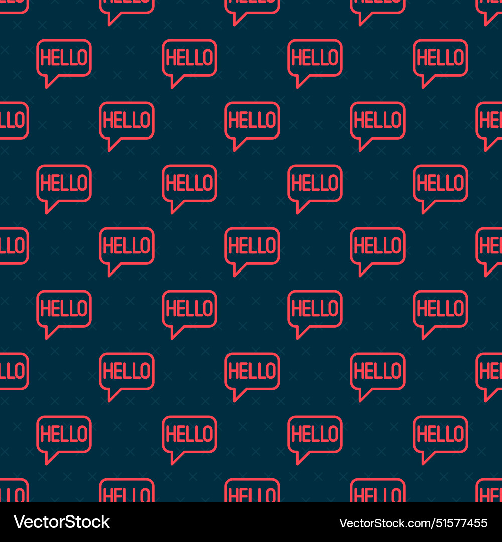 Red line hello in different languages icon Red line hello in different languages icon vector image