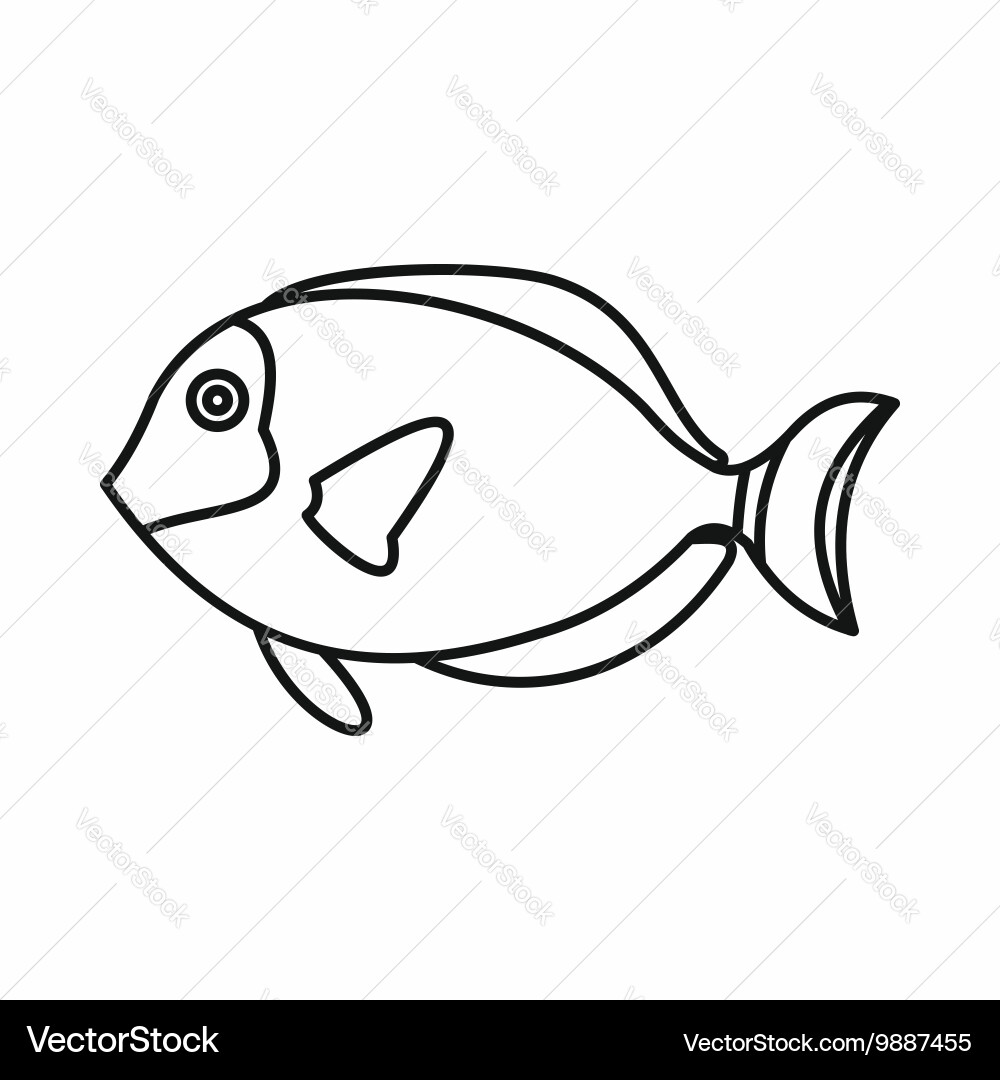 Surgeon fish icon outline style Vector Image