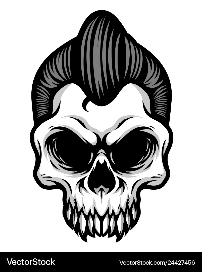 Classic Rockabilly Skull Vector Image