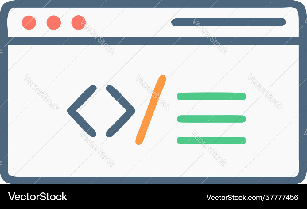 Code Editor mit Slash-Symbol Programmierschnittstelle vektorbild