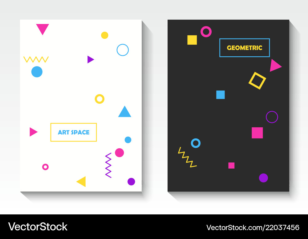 Geometric postcard templates in pop art Geometric postcard templates in pop art vector image