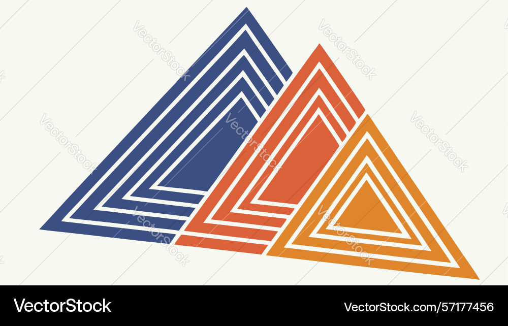 Overlapping geometric triangles abstract layered vector image