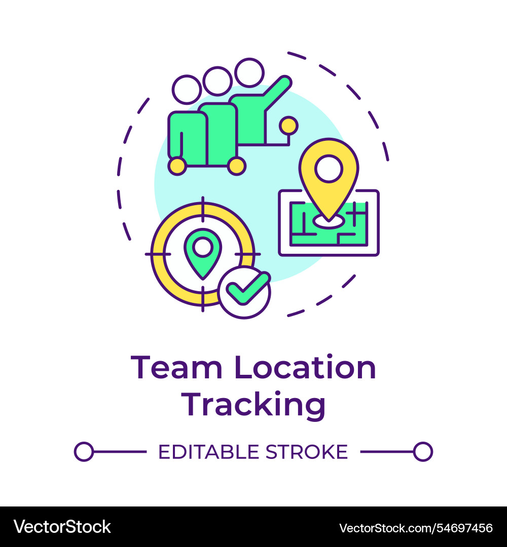 Team location multi color concept icon Team location multi color concept icon Vector Image