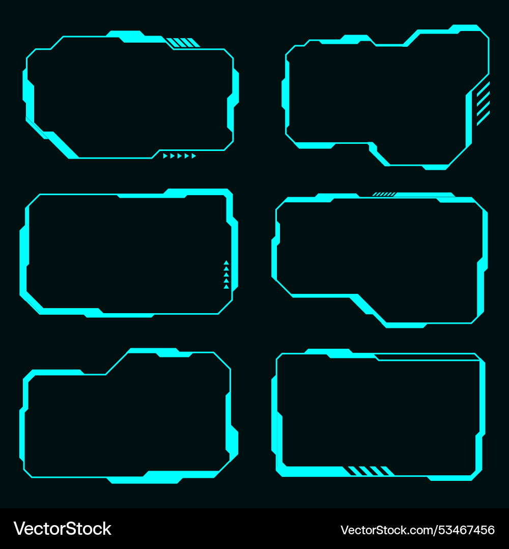 Technology futuristic set hi tech frame element vector image