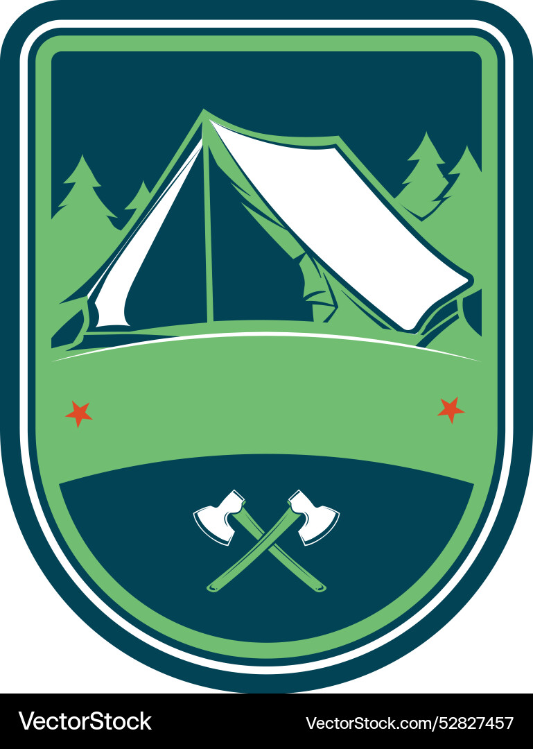 Camping Club Emblem Outdoor Abenteuer Reise Badge Camping Club Emblem Outdoor Abenteuer Reise Badge vektorbild