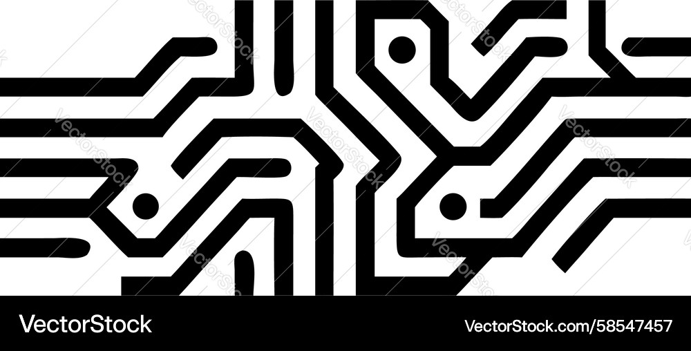 Complex Circuit Maze Pattern Vector Image