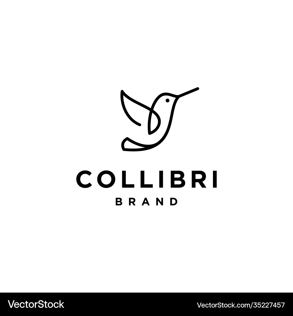 Elegant Hummingbird Logo Vector Image