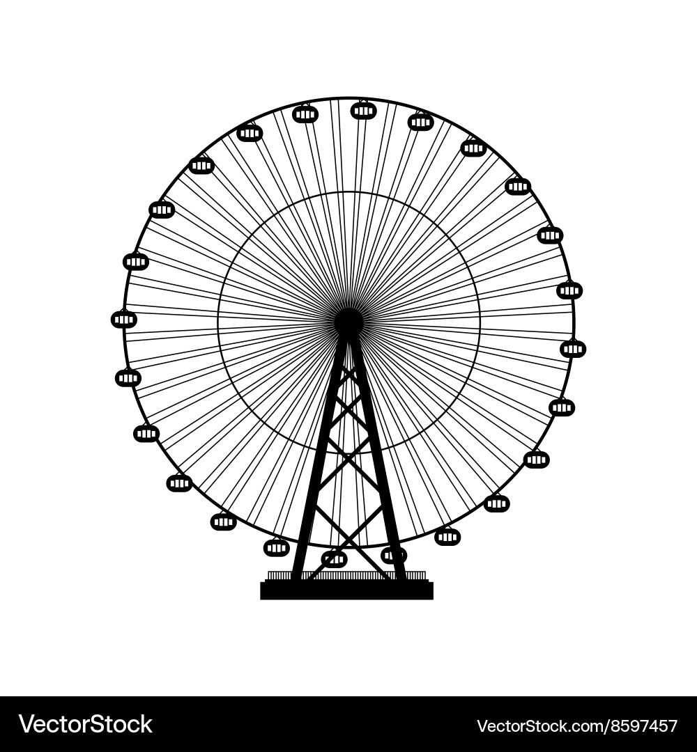 Ferris wheel carnival – Royalty-Free Vector | VectorStock, image size:1000x1080