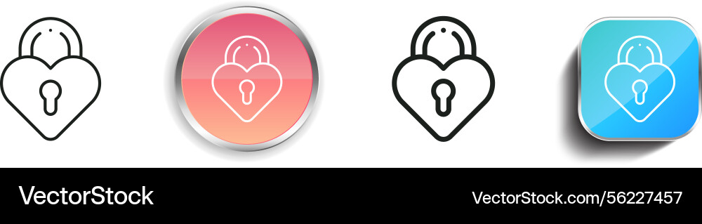 Lock icon thin linear regular and button style Lock icon thin linear regular and button style Vector Image