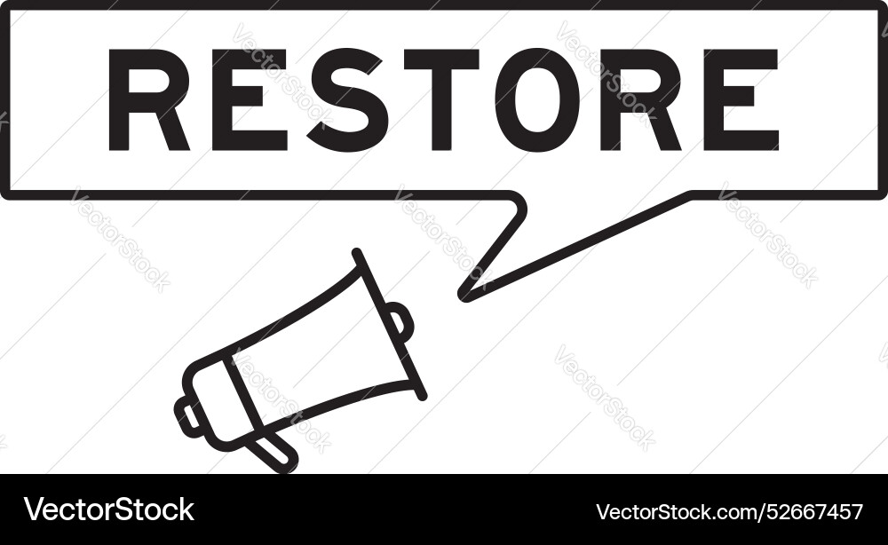 Megaphone icon with speech bubble in word restore Megaphone icon with speech bubble in word restore vector image