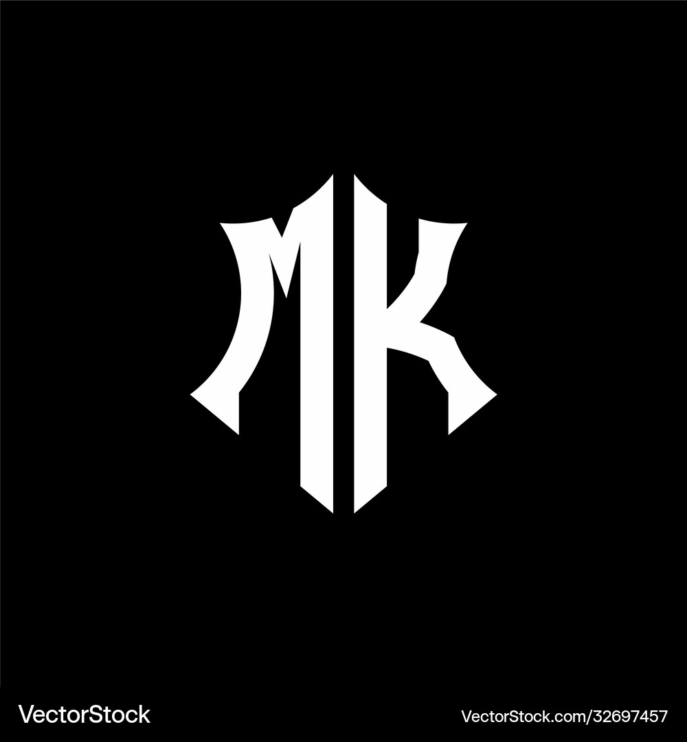Mk monogram logo with a sharp shield style – Royalty-Free Vector ...