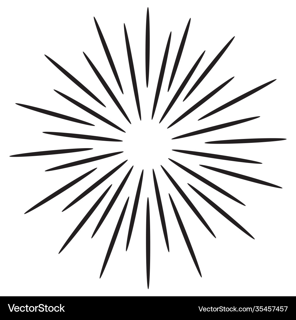 Starburst sunburst hand drawn design element Vector Image