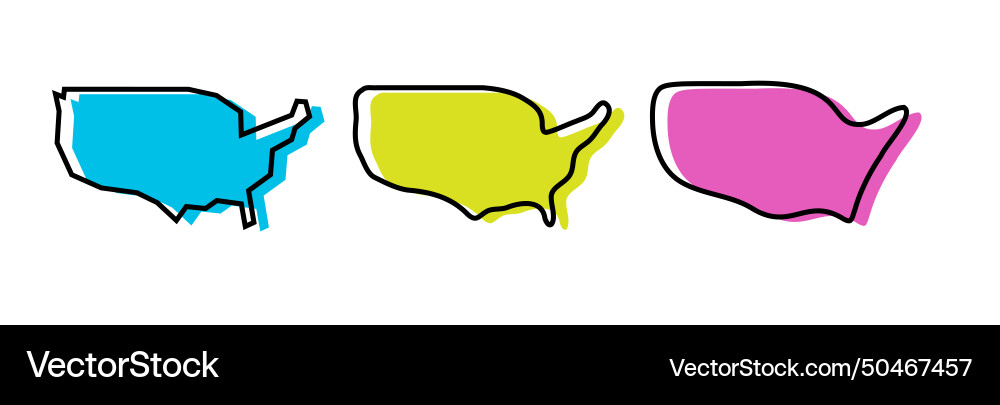 United states of america country map Royalty Free Vector