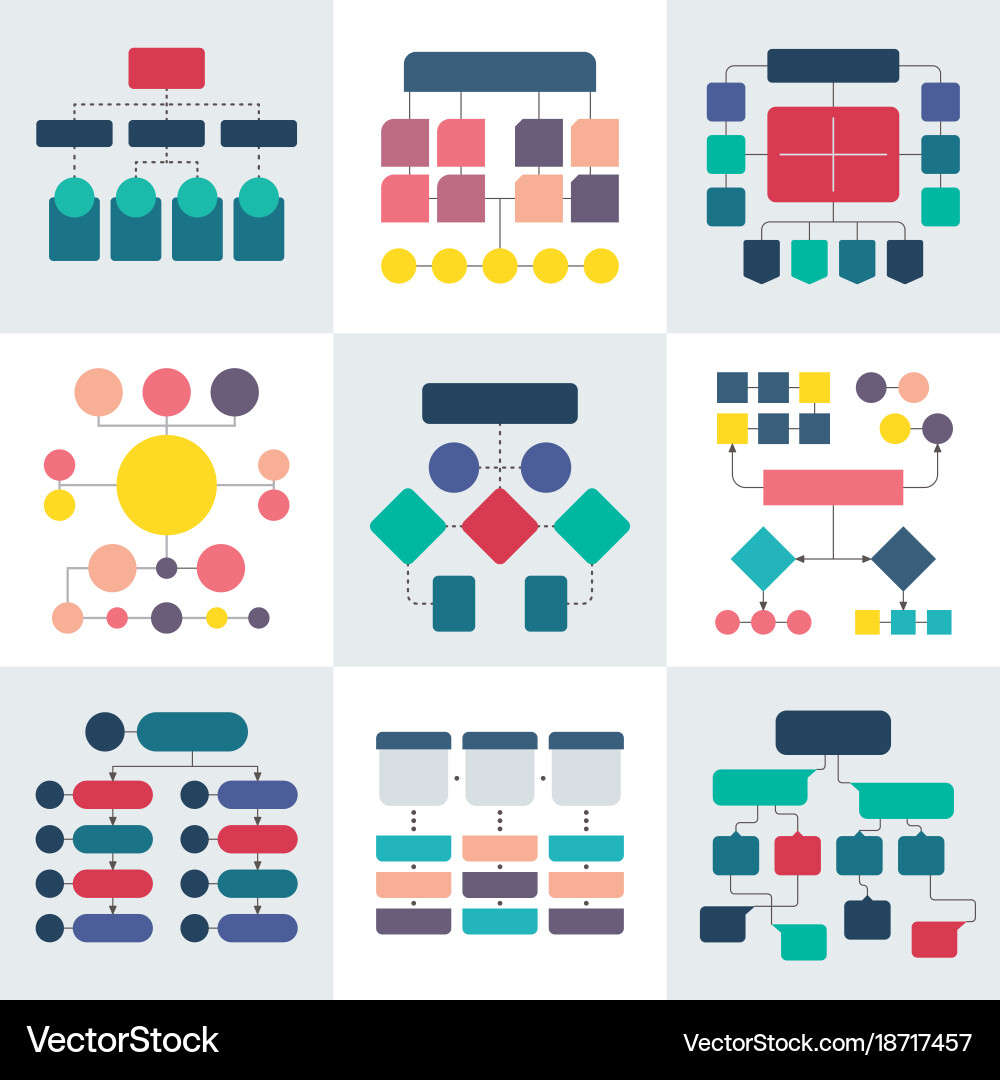 Workflow & Hierarchy Diagrams vector image