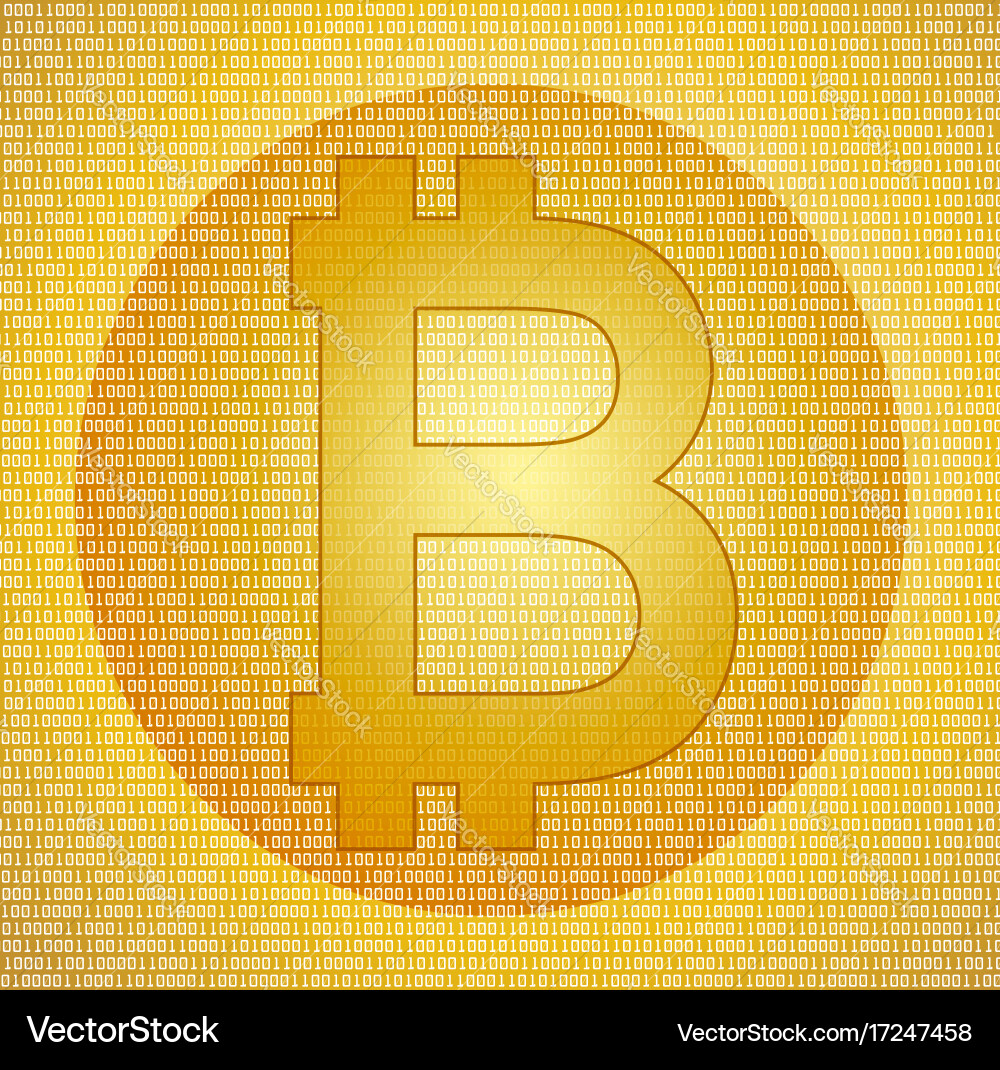 Bitcoin symbol on the abstract digital background Vector Image