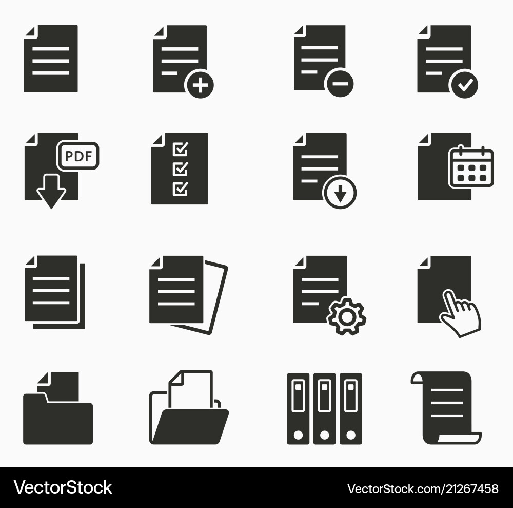 Document & File Format Icons vector image